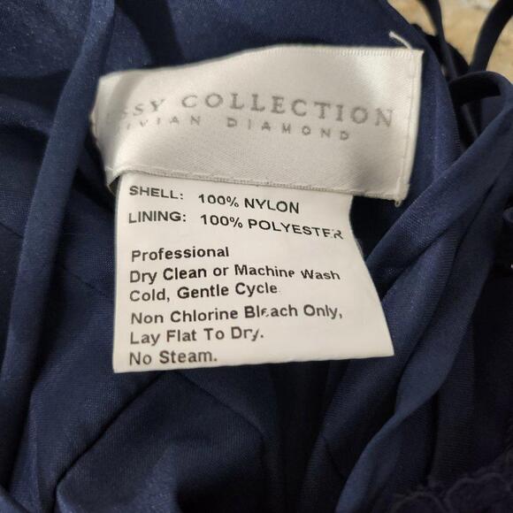 2/$50 NWOT Dessy Collection Midnight Blue Lace Gown Size 2 | Formal - Picture 6 of 8